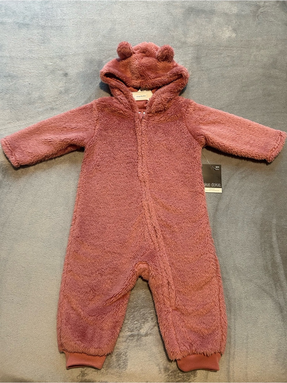 okie dokie Rose Plush Bear Hooded One-Piece